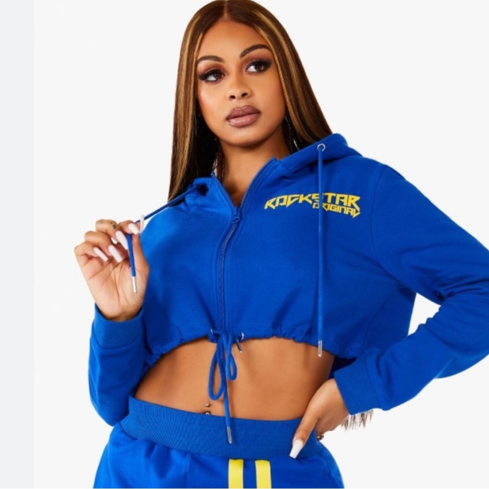 Rockstar Original track suit. Rhinestones and patchwork